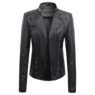 New Spring And Autumn Leather PU Jacket Women's