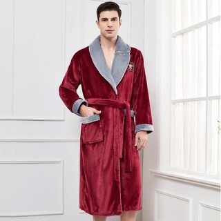 Winter Flannel Lovers Robe Gown Elegant Solid Casual