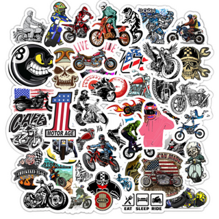 50 Motorcycle Character Graffiti Stickers Waterproof Removable Luggage