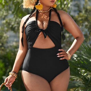 Plus Size Swimsuit One Piece Green Tie Dye