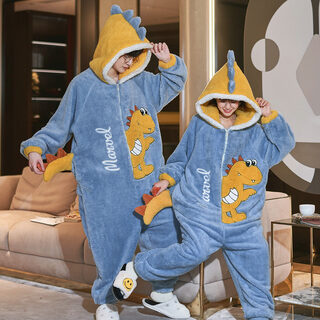 Women Men Pajama Winter Warm Sleepwear Couple