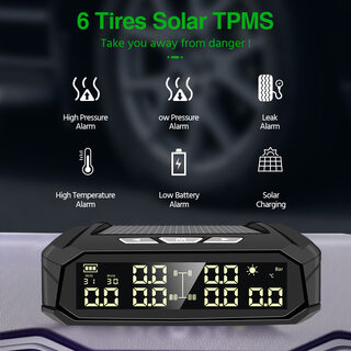 Solar External Tire Pressure Monitor 6 RV Trucks