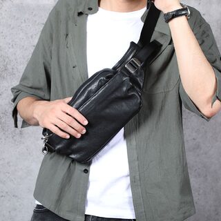 Men's Small Backpack Single Shoulder Cross-body Head Layer