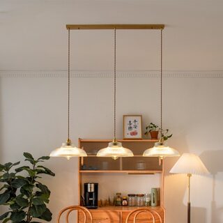 Japanese Vintage Restaurant Bar Chandelier Nordic Brass Glass