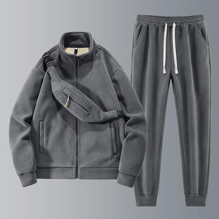 Polyester Men's Polar Fleece Thickened Warm Suit Loose