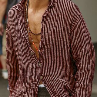 New European And American Men's Youth Long-sleeved Shirt