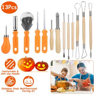 13Pcs Halloween Pumpkin Carving Kit Stainless Steel Sculpting