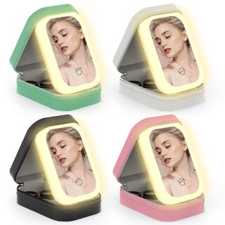 1Pc Portable Travel Makeup Bag With LED Mirror