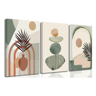 3 Pcs Boho Art Wall Decor Canvas Wall Art Decor Stretched And Framed Ready To Hang Size 12 X 16in
