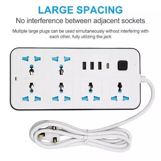 Extension Lead Cable Electric Mains Power 6 Gang