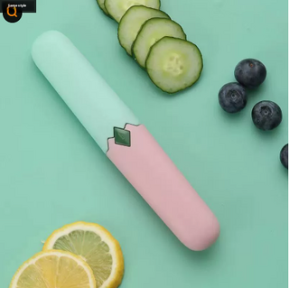 Two-in-one fruit knife-green and pink-1