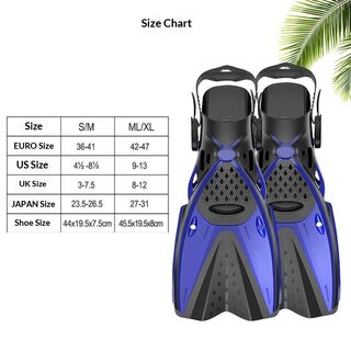 Adult Snorkel Fins Lightweight Swim Diving Flippers