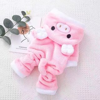 Fleece-lined Thermal Coral Fleece Pig Pet Costume Cat