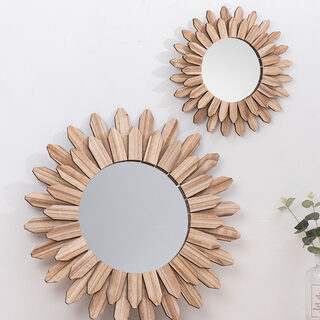 European-style Solid Wood Handmade Finish Hanging Mirror Homestay