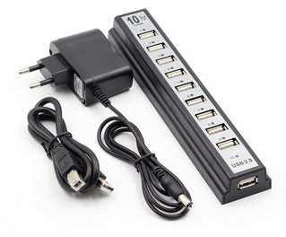 Goojodoq 10Usb 2.0 Hubs with AC Power Computer