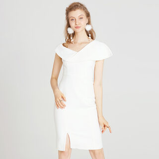 Split white dress