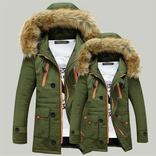 new men's cotton winter fur collar fashion clothing