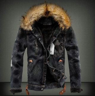 Plus velvet thickening youth denim jacket