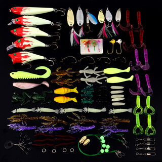 lures set 100 piece bait fishing lure freshwater halleluyah bionic sequins soft gear accessories