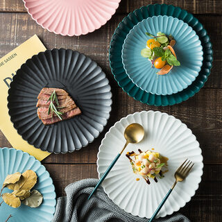 Creative Simple Solid-color Ceramic Plate Fruit Cake Round
