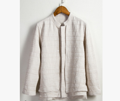 Linen long-sleeved shirt men's Chinese style cotton