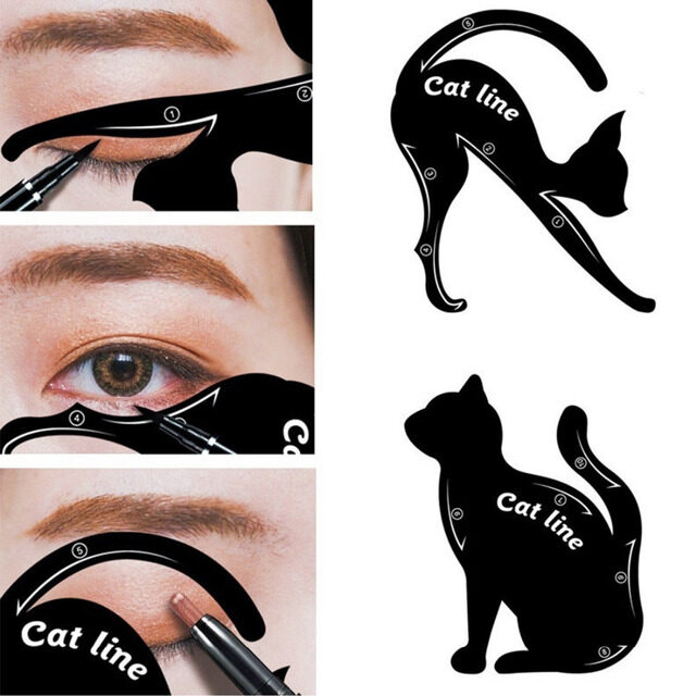 Eye shadow eyeliner makeup tool cat card