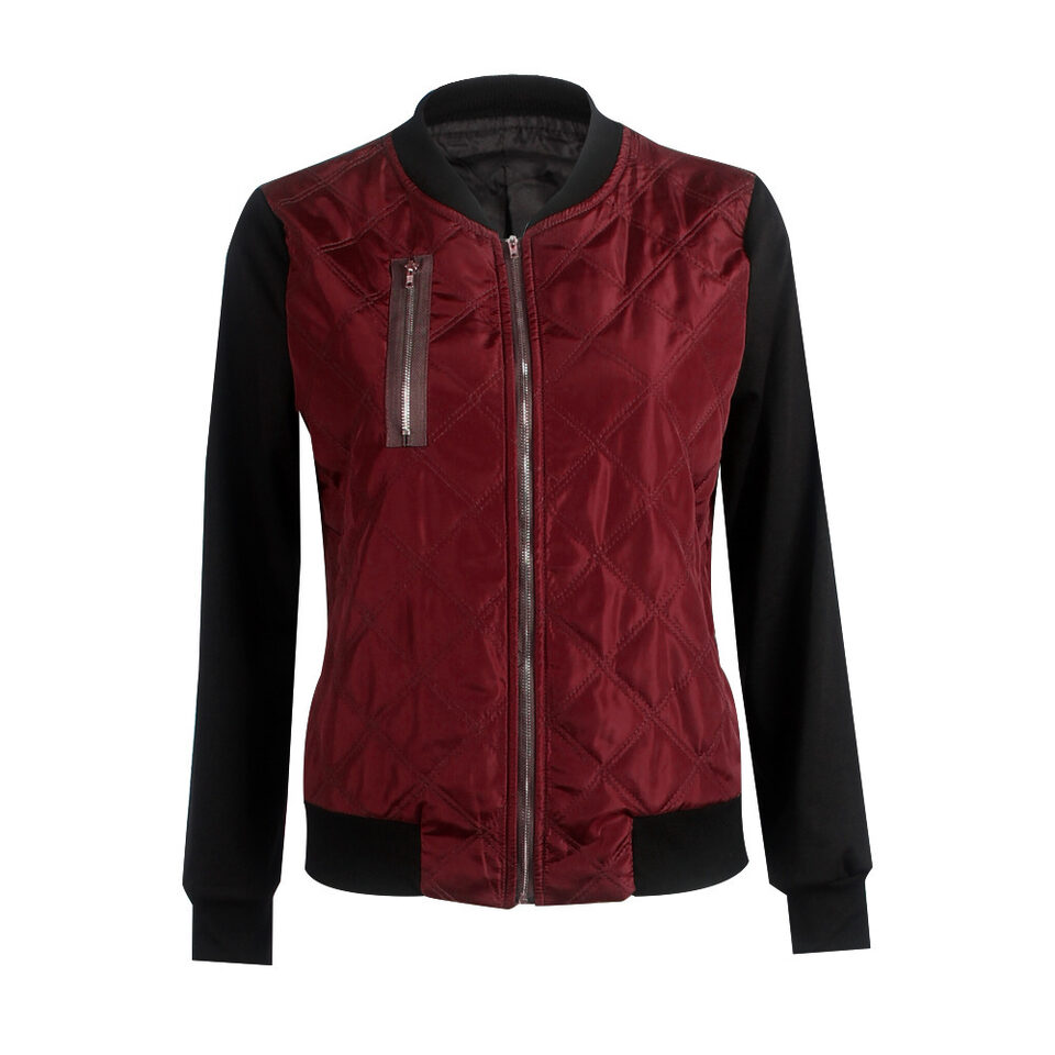 autumn and winter new solid color fashion zipped