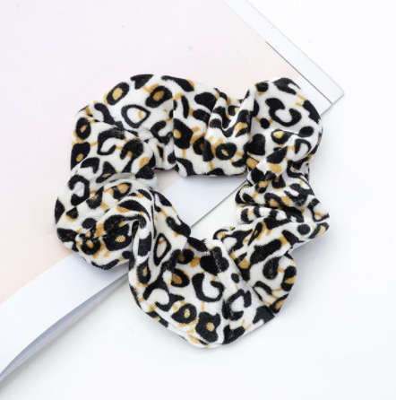 Vintage leopard spotted hair circle fabric accessory