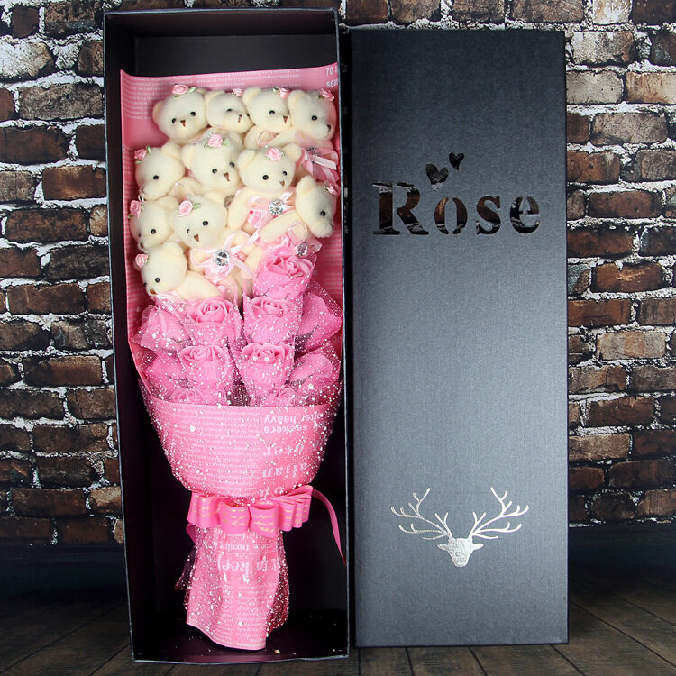 Valentine Day Animals Plush Toys Teddy Bear Rose