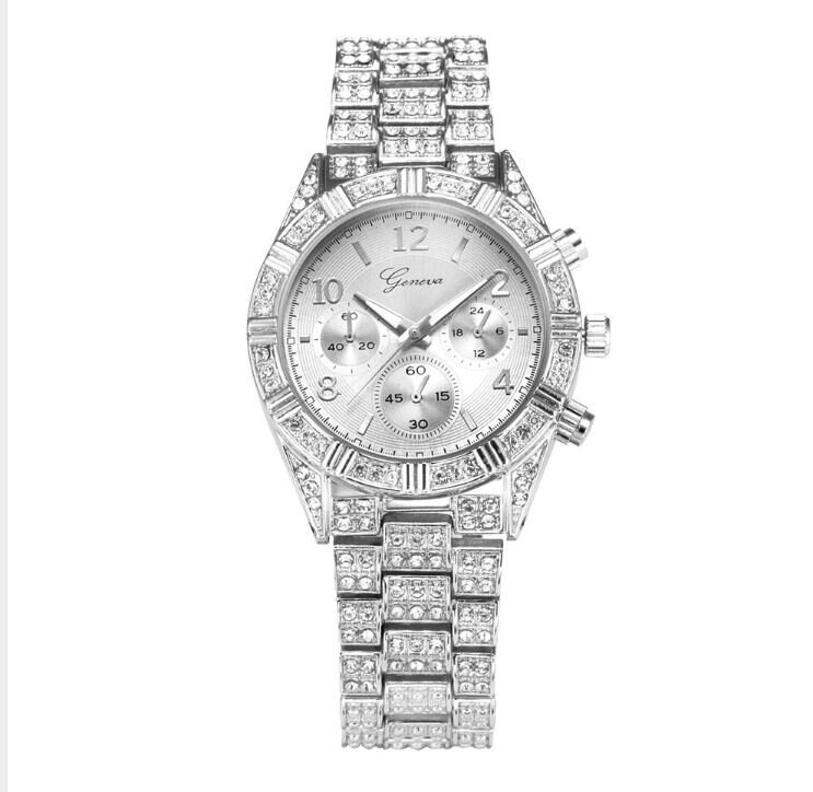 Women Crystal Quartz Analog Wrist Watch Fashion Stainless