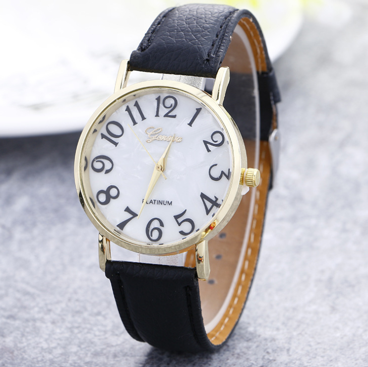 Marble Belt Watch Fashion Geneva Shell Face Casual