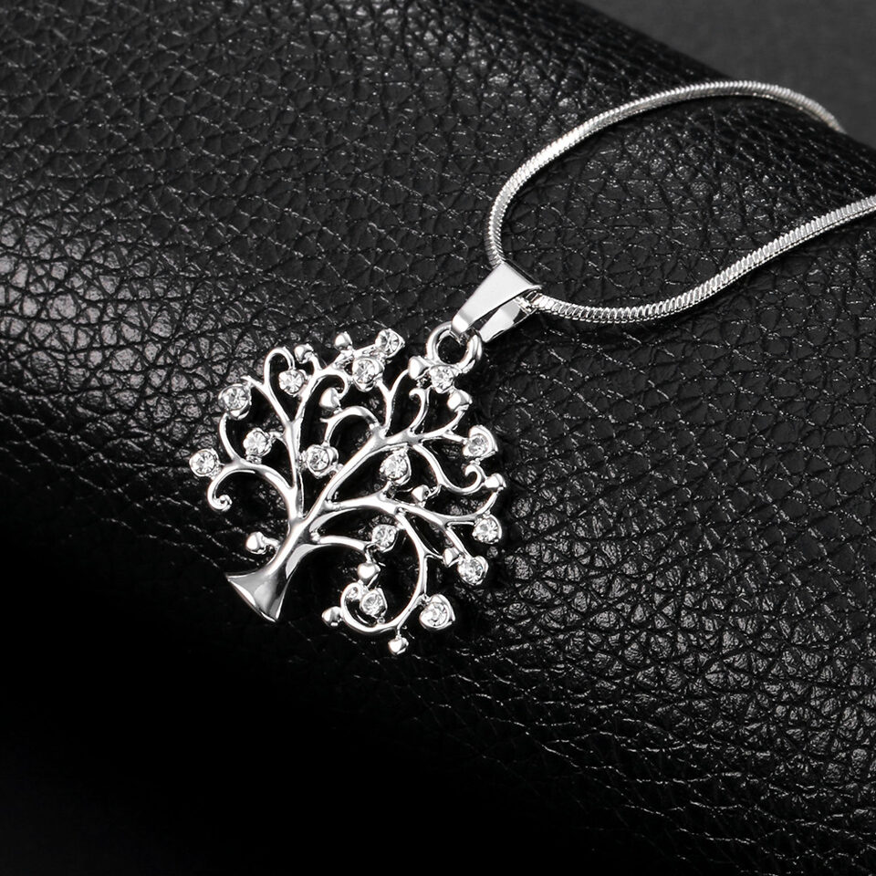 Big Tree Of Life Pendant Necklaces Drilling CZ