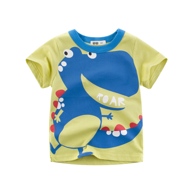 Children's top cartoon T-shirt with round neck