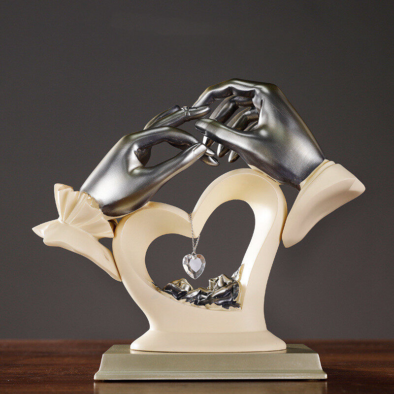 Hand Heart-shaped Crystal Figurines Home Decor Accessorie Decoration