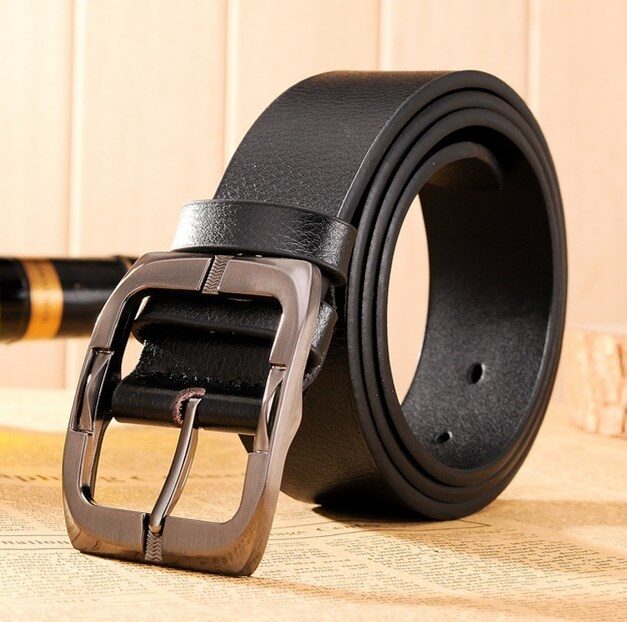 New Brand Men's Belts Luxury Leather Belt Pin