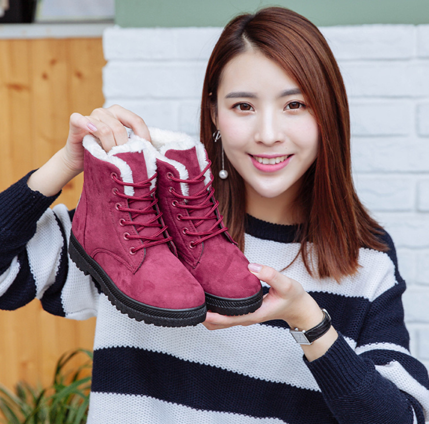 Winter New Women Snow Boots Flat With Large