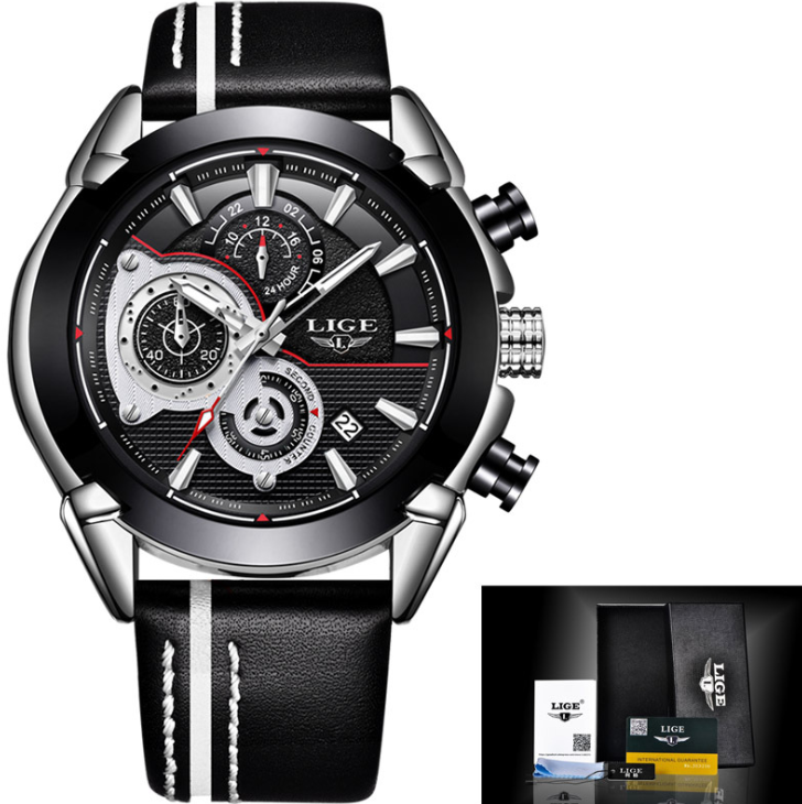 casual fashion trend business waterproof belt watch men's
