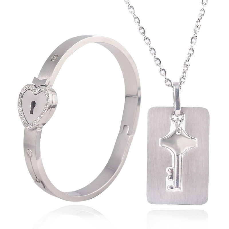 Fashion Jewelry Titanium Steel Couple Love Lock