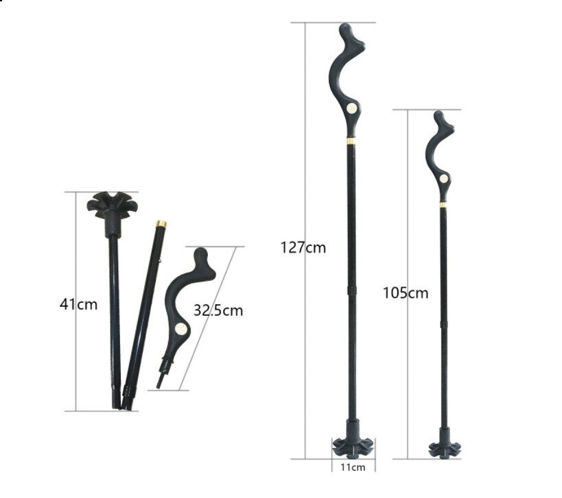 Telescopic Stick Stool Folding Handle Walking
