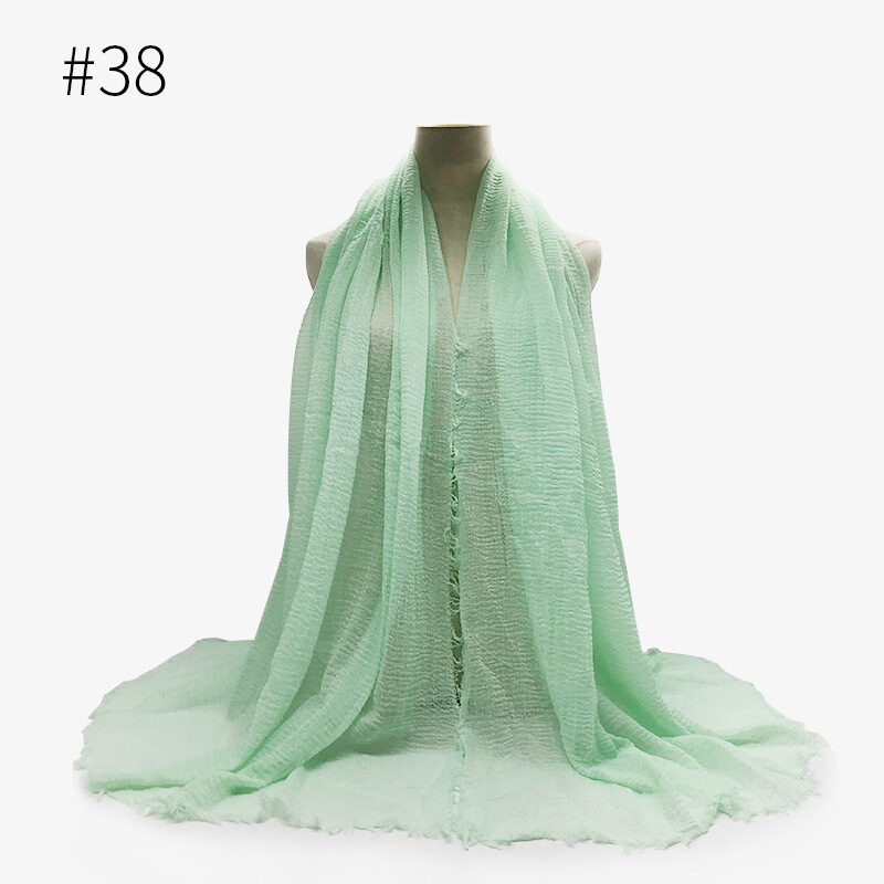 Bubble plain Scarf / cotton fringes women soft