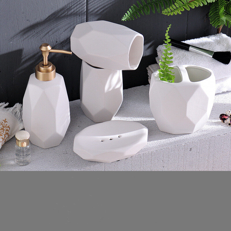 Ceramic bathroom wash five-piece set