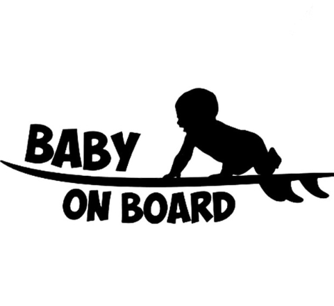 Baby on board car stickers cute warning