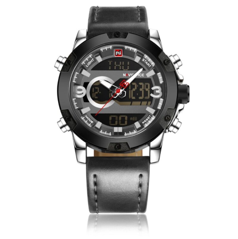 Men Sport Watches Men's Leather Digital Army Military