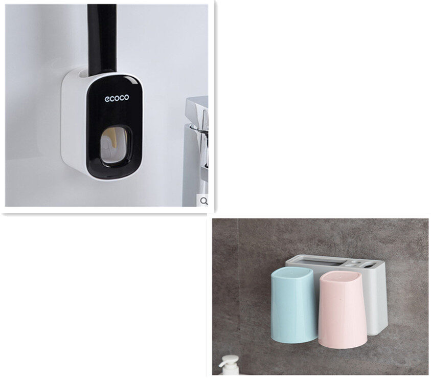 Wall Mounted Automatic Toothpaste Holder Bathroom Accessories Set