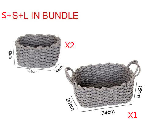 Nordic Wind Hand-woven Thick Cotton Rope Storage Box