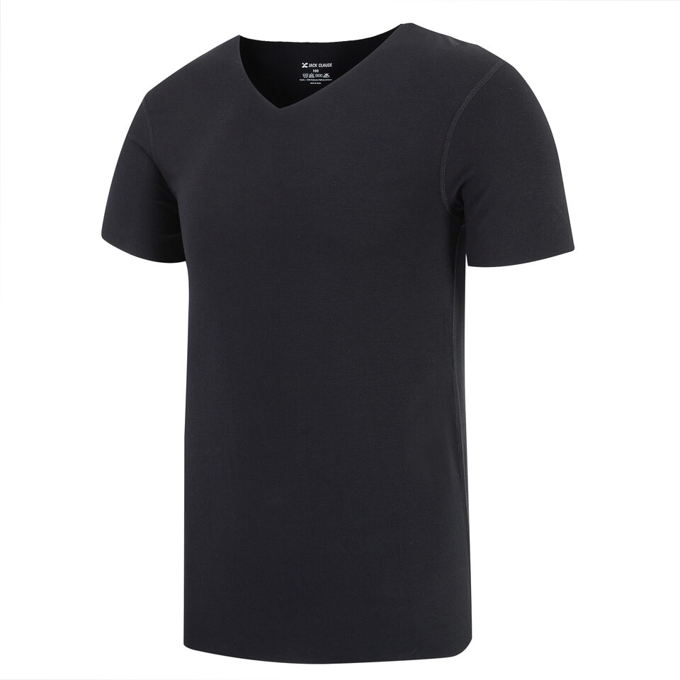 Cut half-sleeved solid color bottoming shirtr shirt