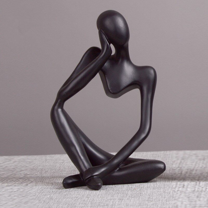 Thinker Statue Abstract Figure Sculpture Small Ornaments Resin