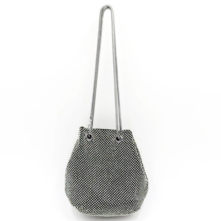 Women Crystal Diamond Clutch Bags String Satin Crossbody
