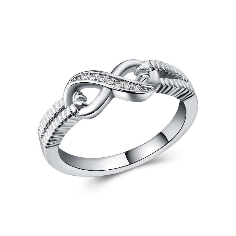 Fashion Women's Rings Copper Plated White Gold