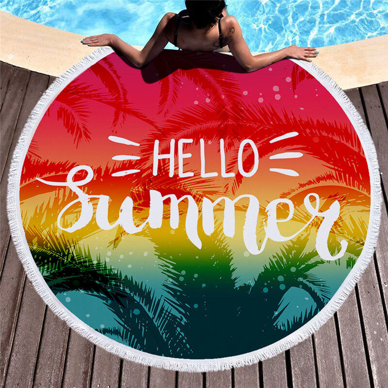 Printed beach towel microfiber bath cushion